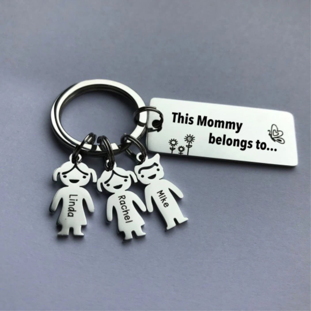 Custom Family Names Keychain This Mommy belongs to Keychain