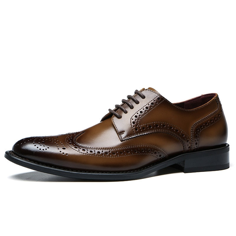 Handmade Oxford Dress Shoes Men Genuine Cow Leather Suit Shoes Footwear
