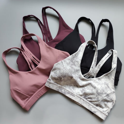 Sports Bras Cross Back Yoga Bra Medium Support Push Up Workout Bras