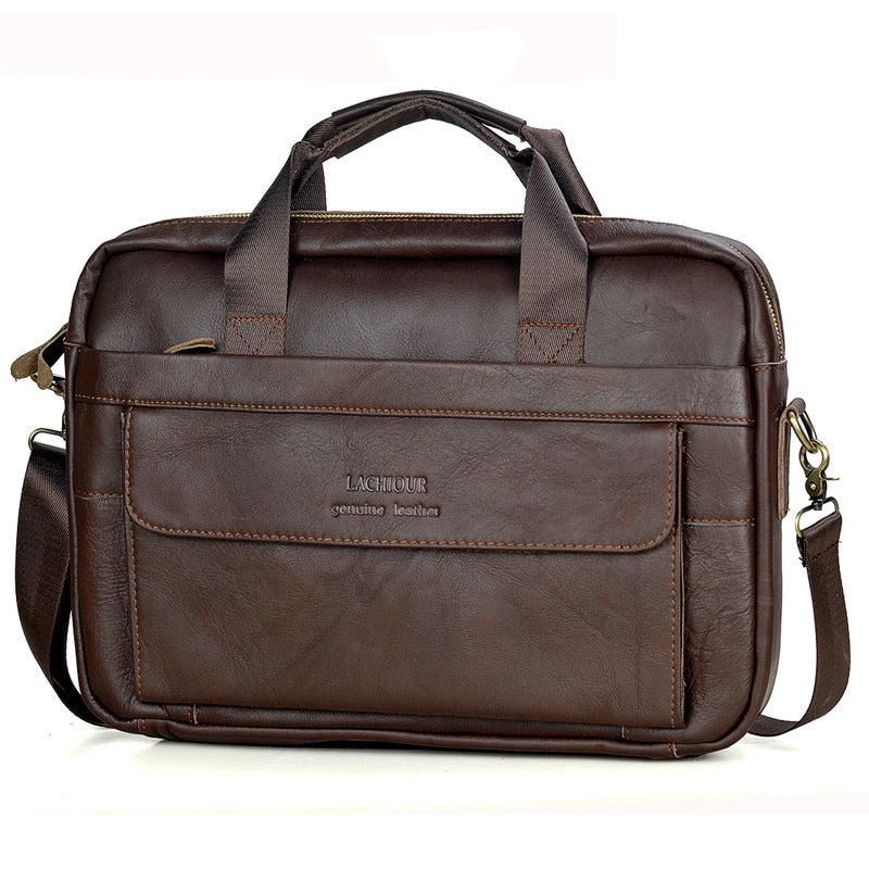 Men Genuine Leather Handbags Casual Leather Laptop Bags Male Business