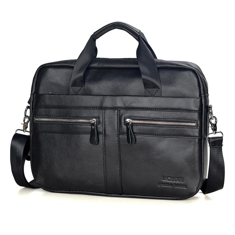 Men Genuine Leather Handbags Casual Leather Laptop Bags Male Business