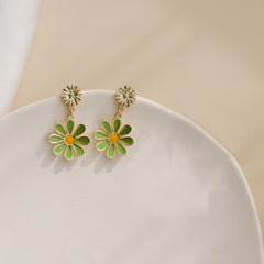 Daisy Flower Bee Stud Earrings Sunflower Butterfly Zircon