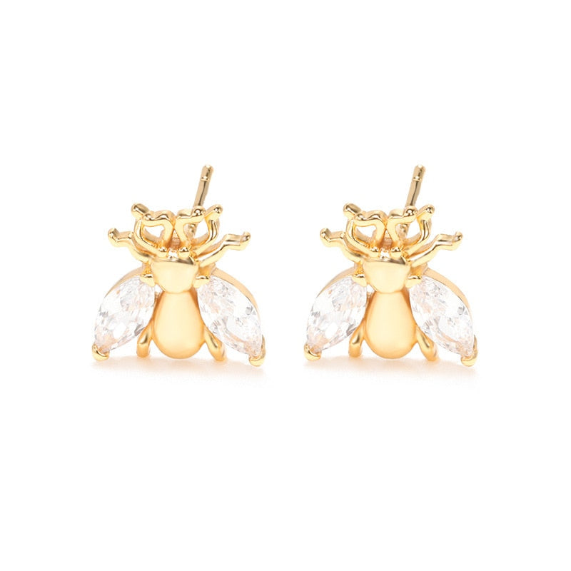 Style Cute Insect Bee Daisy Flower Stud Earrings