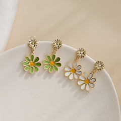 Daisy Flower Bee Stud Earrings Sunflower Butterfly Zircon