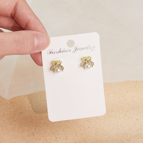 Honey Bee Pearl Earrings Fashion Temperament Versatile Small Earrings
