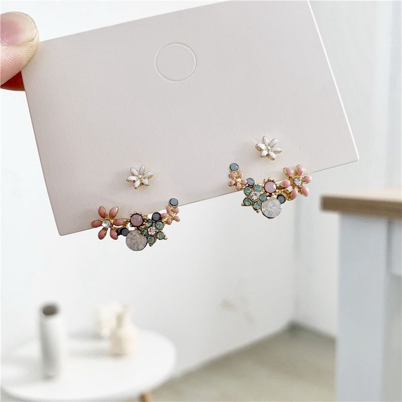 Hollow Wreath Flower Crystal Zircon Sweet Bee Butterfly Stud Earring